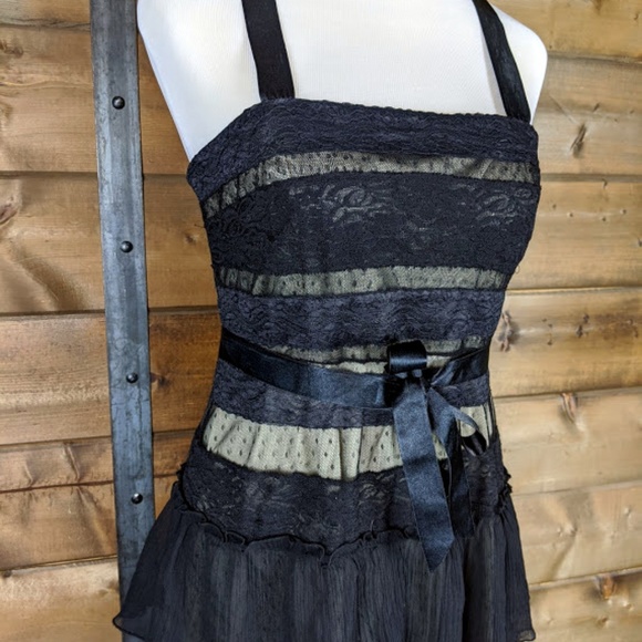 Michael Kors Black Lace Tiered Dress - 8 - Picture 4 of 8